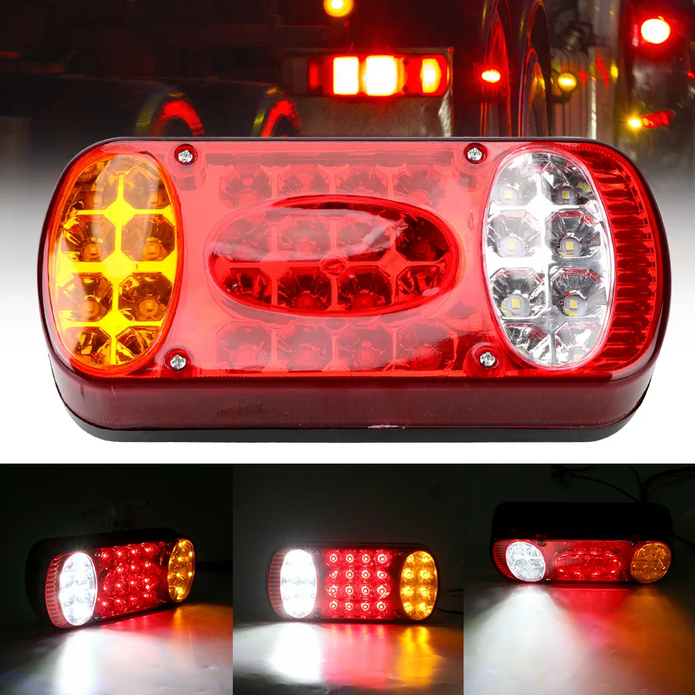 LED Tail Lights Car Truck Tail Light Signal Indicator For Trailer Lorry Rear Stop Brake Lights 32LED 12V Waterproof