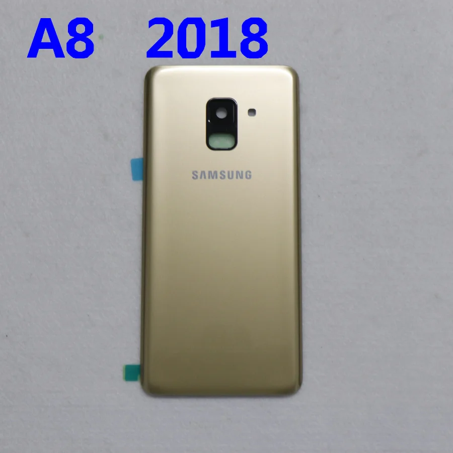 SAMSUNG Galaxy A8 A530 A530F A8 plus A730 Задняя стеклянная крышка для батареи задняя дверь корпус чехол для SAMSUNG A8 Задняя стеклянная крышка - Цвет: A8 2018   gold
