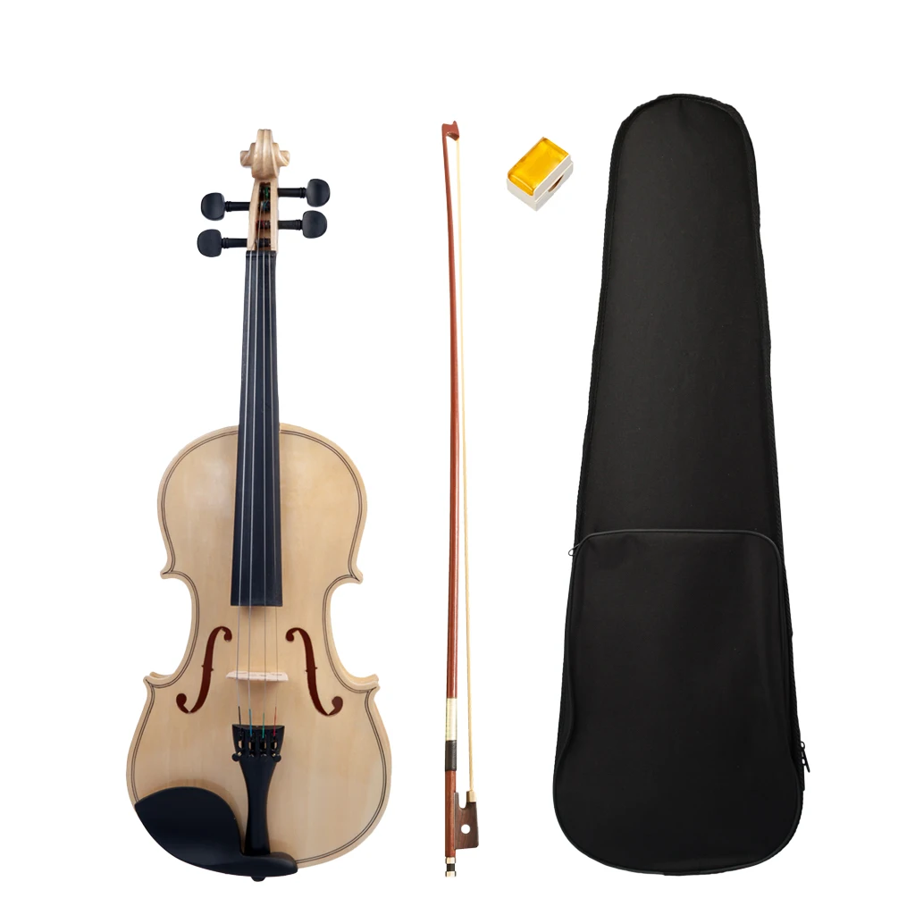 

4/4 Full Size Acoustic Violin with Bow Rosin Case Bridge for Students Adults