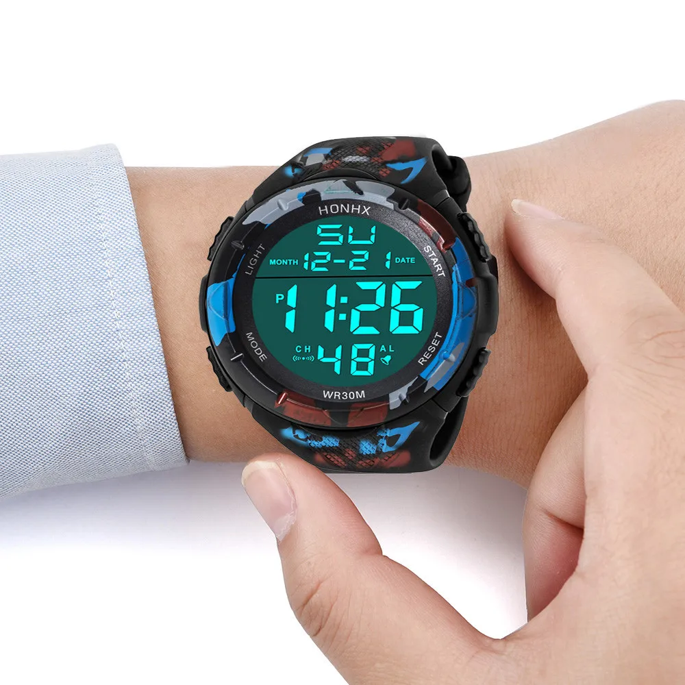 Fashion Men Led Digital Watch Waterproof Date Military Sport Rubber Quartz Watch Alarm Sport Digital Watches Reloj Hombre 2022