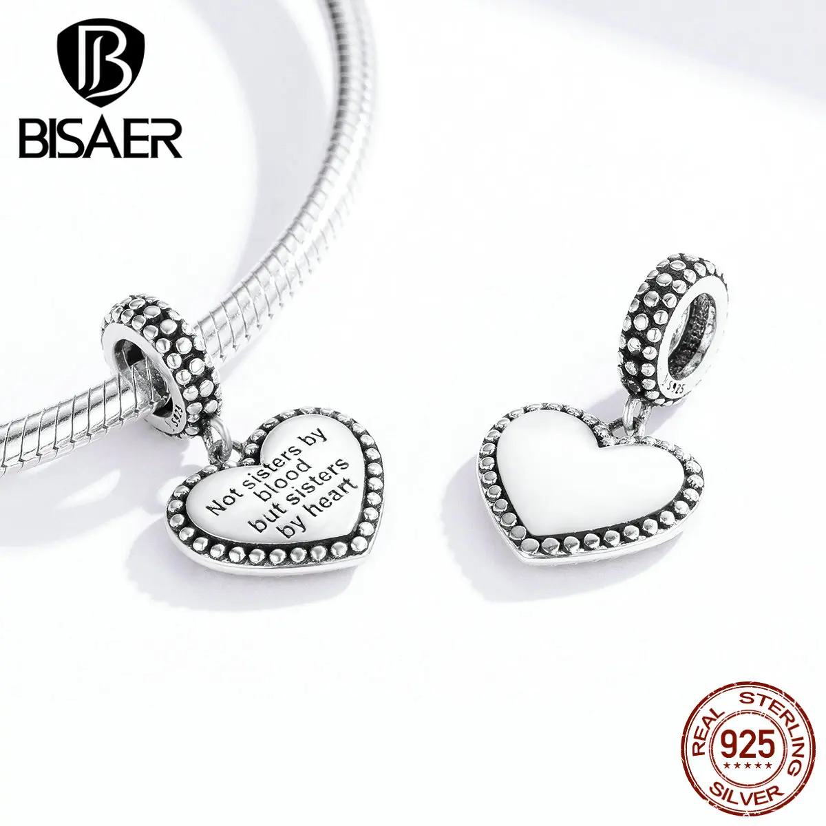 Sister Charms BISAER, 925 пробы, серебряный, для сестры, дружба, бусины, подходят для женщин, очаровательный браслет, браслеты, 925, ювелирное изделие, ECC1396