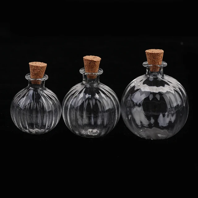 1PC 1:12 Dollhouse Miniature Glass Bottle Cork Cover Tiny Jar Vials Doll House Decoration Accessories Mini Bottle 6