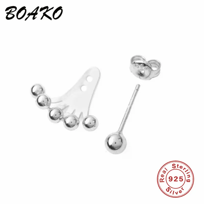 BOAKO простые мини серьги-гвоздики с шариками хрящевая спираль Сережки для пирсинга для женщин ювелирные изделия серьги из стерлингового серебра 925 подарки