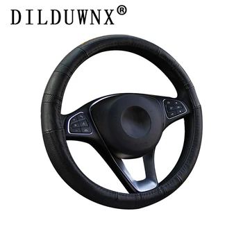 

DILDUWNX 37-38CM new steering wheel cover head layer leather car handle glove truck steering wheel cover