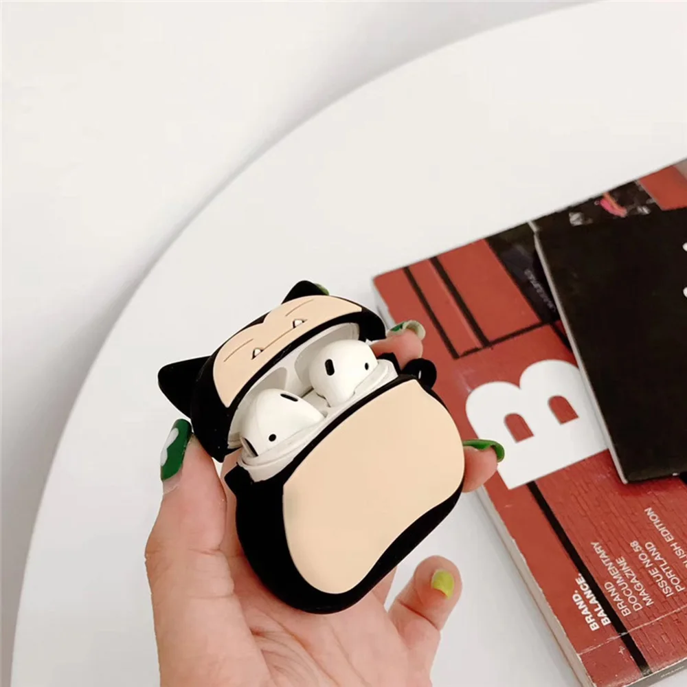 Милый мультяшный 3D чехол для наушников Snorlax для AirPods 3, беспроводные наушники, сумки для AirPods Pro, защитный чехол