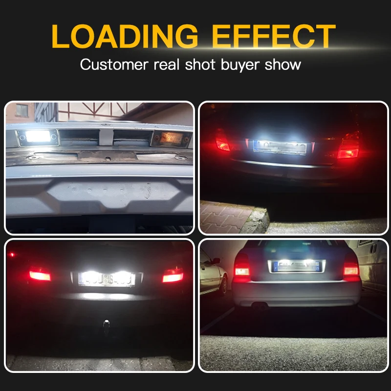 2Pcs LED License Number Plate Light Lamps for Audi A3 A4 Limousine