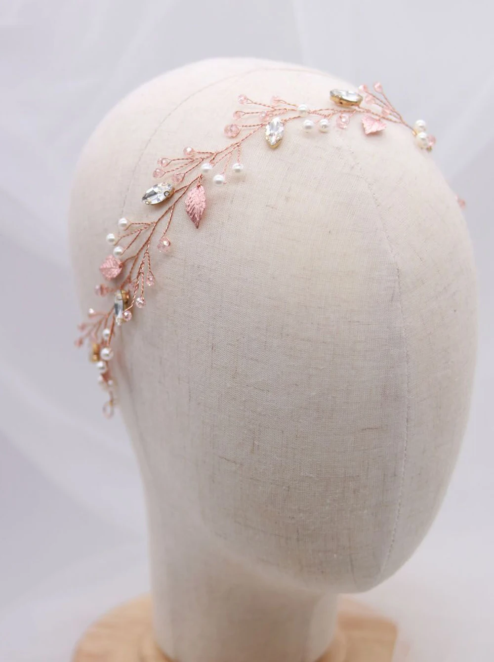 Rhinestones Retro Leaves Hair Accessories Wedding Bridal Hair Jewelry Crystal Pearls Vine for Folwer Girl and Women