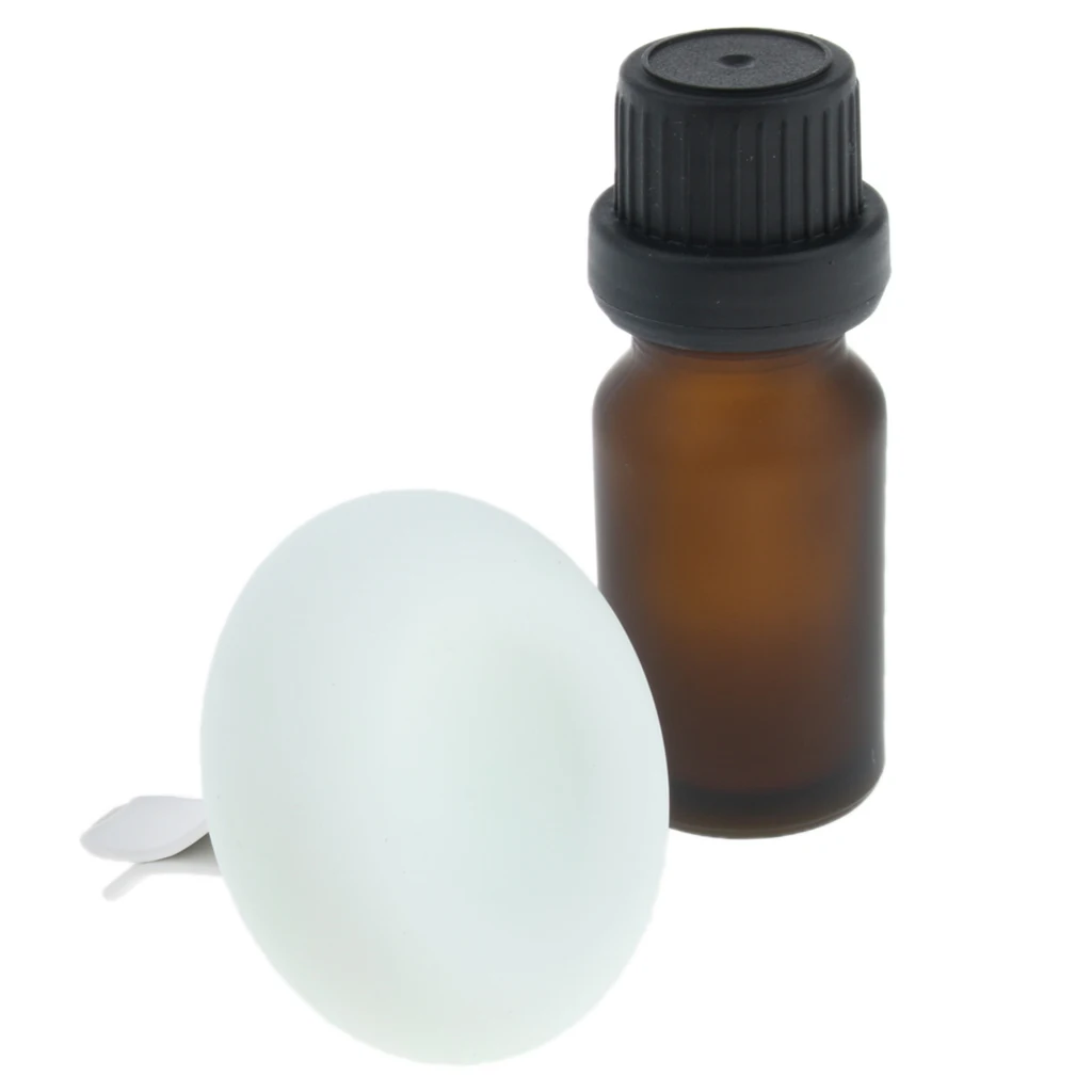 Mini Diatomite Earth Car Vehicle Essential Oils Diffuser Vent Clip + 10ml Glass Empty Bottle Vial Container Kit