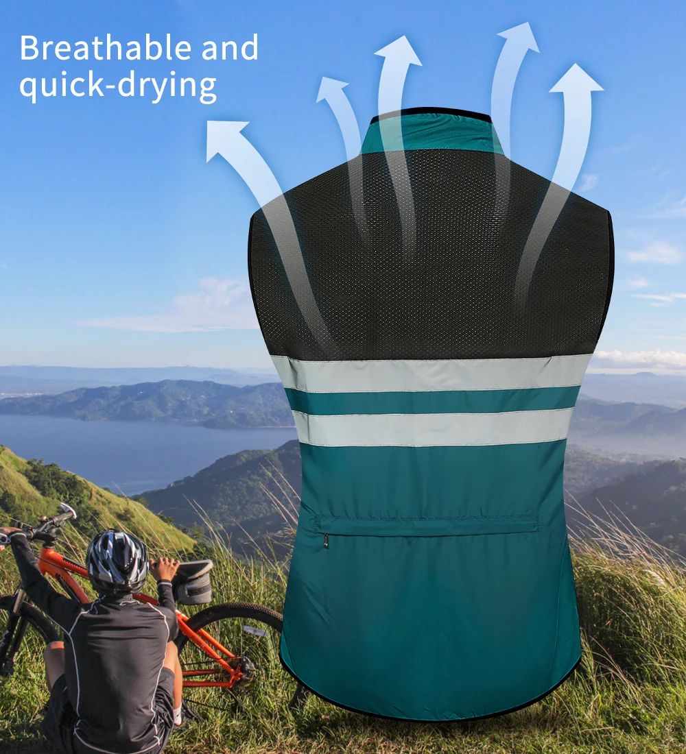 WOSAWE All New Classic Light Windproof Vest Cycling Best Men's Wind Gilet New Stretch Fabric Men Cycling Vest