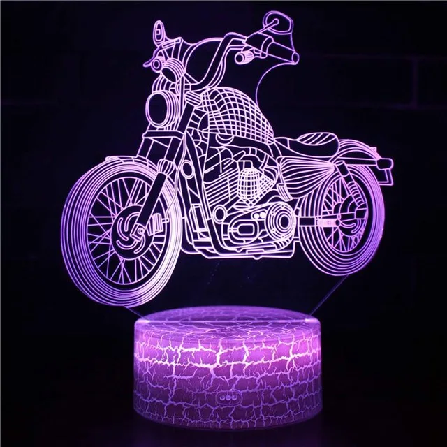 Ride Motorcycle Model Illusion 3d Lamp LED 7 Color changing USB Touch Sensor Desk Table Lamp USB Night Light