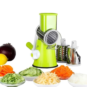 

Gadgets 2020 Manual Rotary Cheese Grater Vegetable Slicer Fruit Cutter Cheese Shredder Rotary Drum Grater With 3 Rotary Cutters