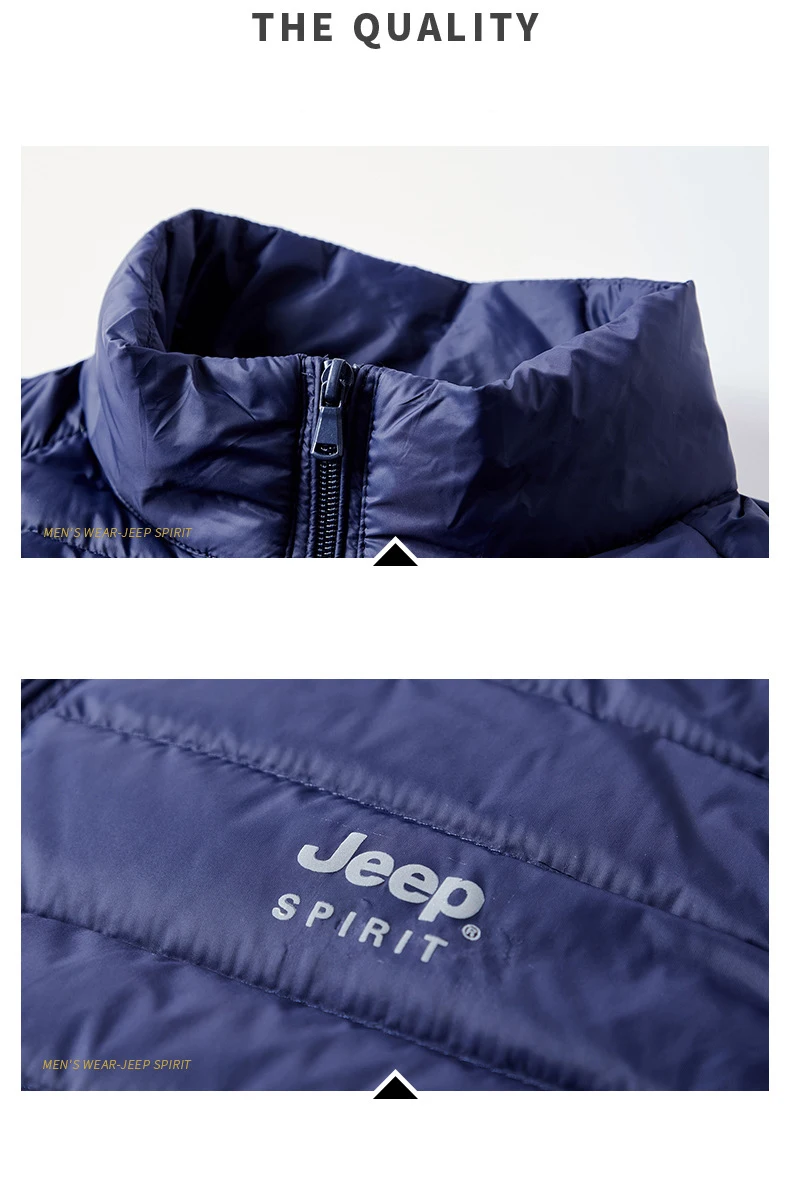 JEEP SPIRIT Осенний жилет для мужчин модный 90% белый утиный пух теплый жилет без рукавов мужской светильник s жилет Размер M-3XL