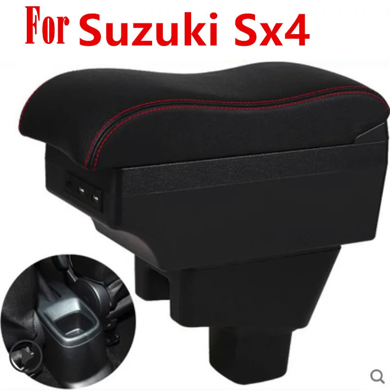 For Suzuki Sx4 Armrest Box Central Store Content Box With Cup Holder