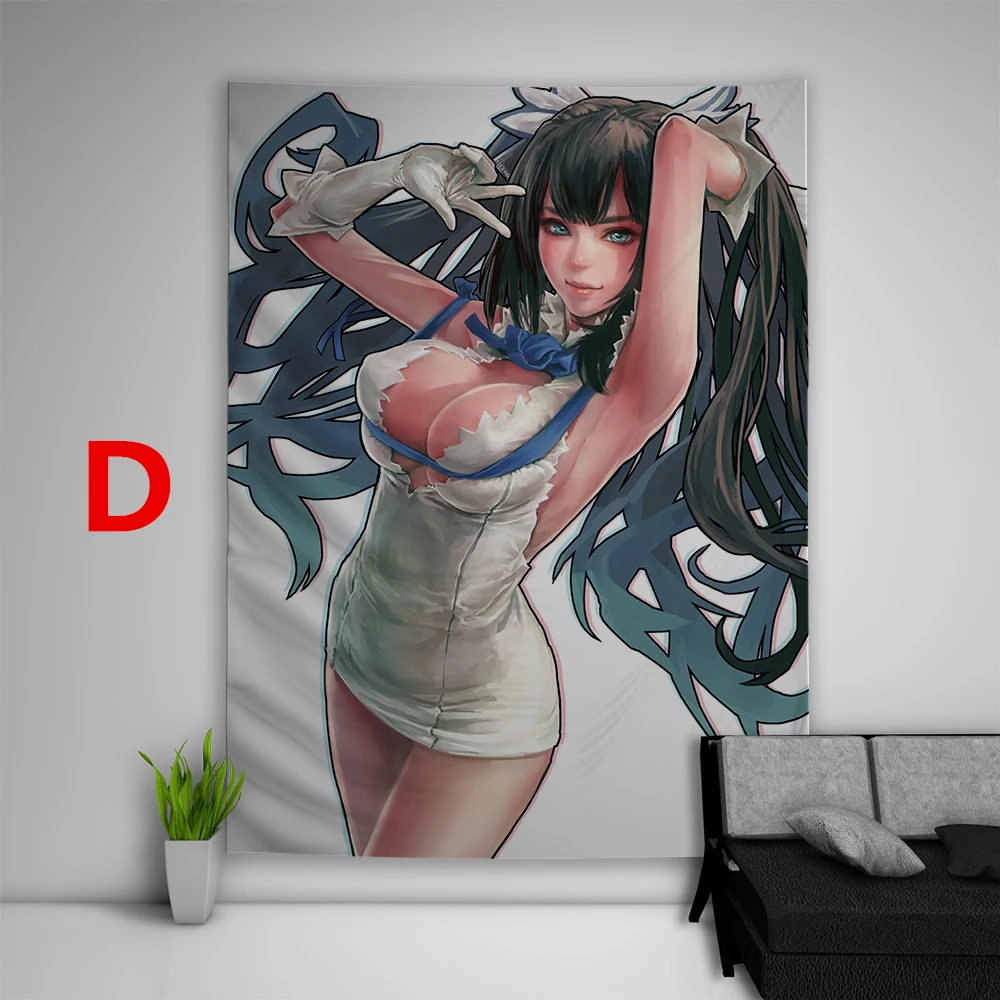 Danmachi Hestia гобелен искусство настенные Чехлы для дивана, стола, кровати, домашний декор, подарок для общежития - Цвет: D