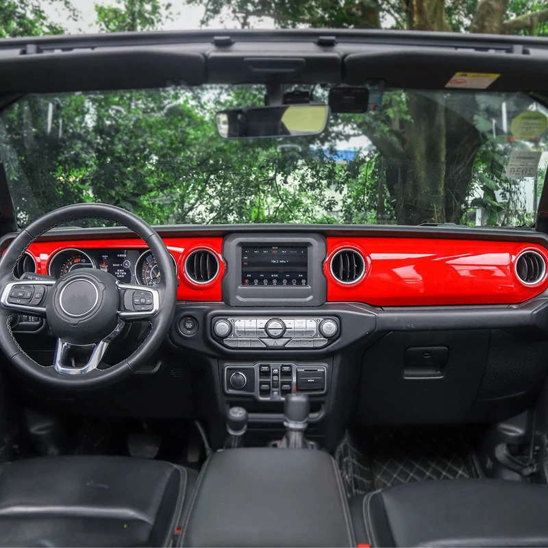 Car Center Console Trim Panel and Gear Shift Decoration Cover Frame Inner Accessories for Je-e-p Wrangler JL JLU