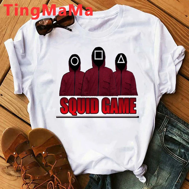 Korean TV Squid Game T Shirt Men Kawaii Cartoon Summer Tops 456 Graphic Tees Unisex Harajuku Fashion Korean Style T-shirt Male 69259