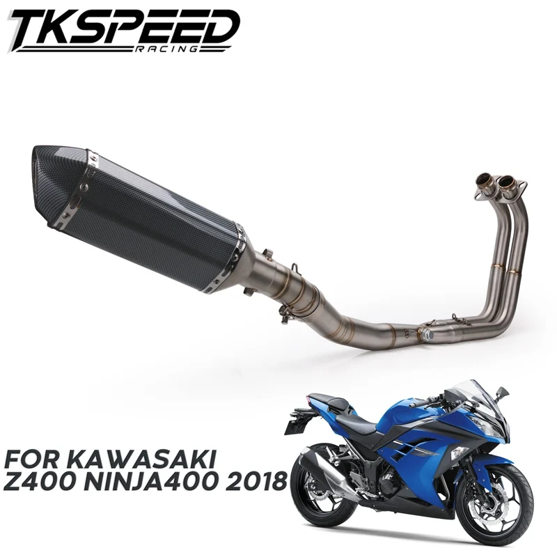 

Motorcycle Exhaust Muffler Pipe Full Exhaust System For Kawasaki z400 Ninja 400 EX400 NINJA400 Full System 2018 2019
