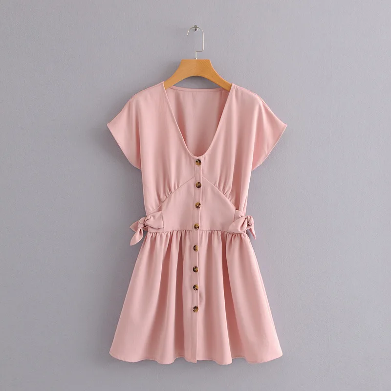 

2018 Western Style Spring And Summer WOMEN'S Dress New Style Bow-Accent Dress