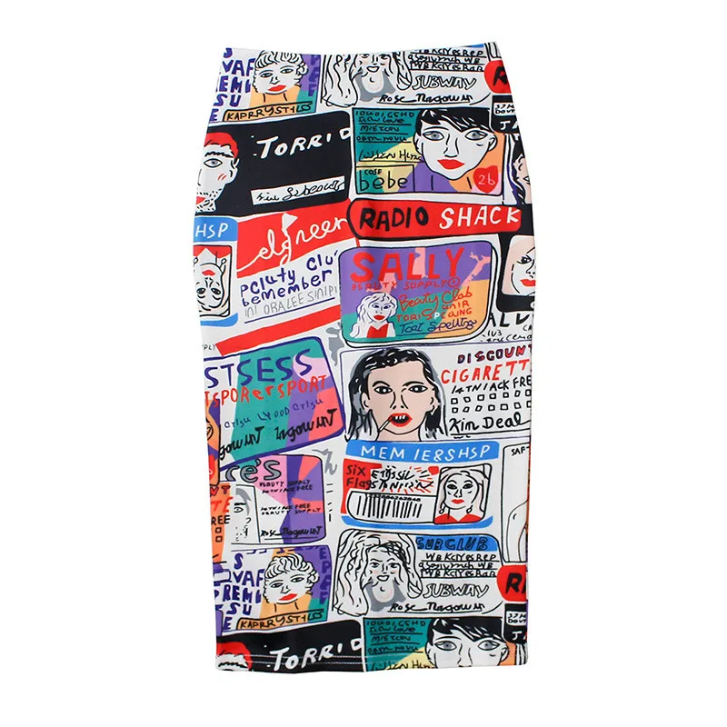 Women's Sexy Bag Hip Mini Skirt New Fashion Casual Print Personality Versatile Self-cultivation One Step Pencil Skirt