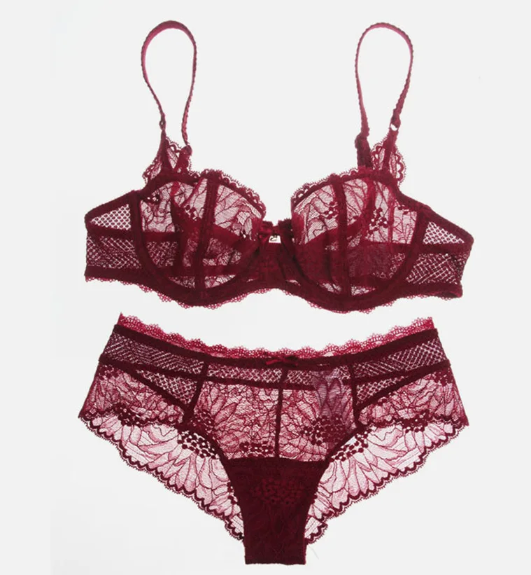 Q60 European And American-Style Victoria's Secret Celebrity Inspired Transparent Lace Embroidered Transparent Mesh Ultra-Thin-91