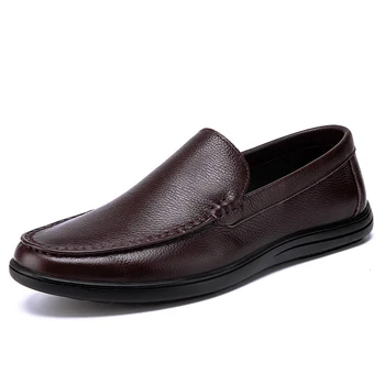 

Men Loafers Shoes Genuine Leather Casual Sneakers Male Fashion Slip-on Flats Footwear Soft Dress Party Shoes Men Chaussure Homme