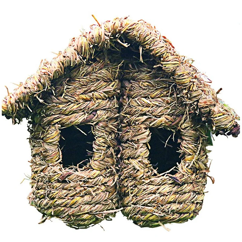Висячие птичьи домики-дома для птиц для наружной птицы, корыстные карманные Songbirds House Grass Bird Hut, прогулочная палатка для птиц Natur