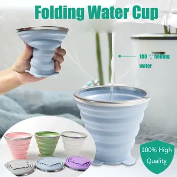 

Silicone Retractable Folding Water Cup Travel Camping Outdoor Collapsible Cups Hot Sale