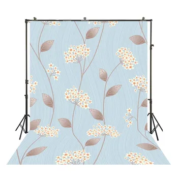 

HUAYI blue screen with fresh flowers photo backdrop background for taking photo of newborns baby studio props photo boothD-8860