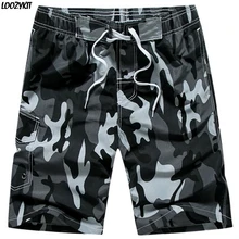 Летние мужские пляжные шорты, свободные, большой размер, купальники, повседневные, быстросохнущие, для воды, спорта, плавания, серфинга, шорты, камуфляжный стиль