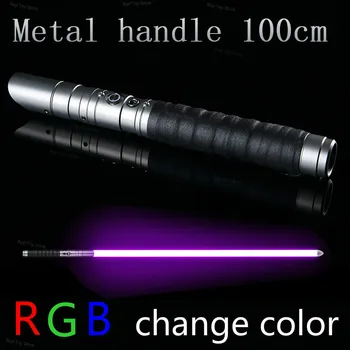 

100CM RGB Color Lightsaber Jedi Sith Luke Light Saber Force FX Heavy Dueling Rechargeable FOC Lock Up Metal Handle Sword Wars
