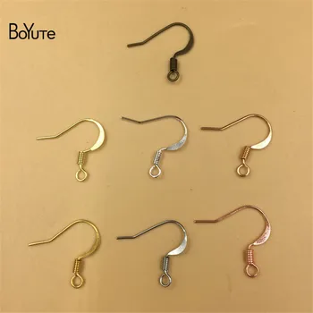 

BoYuTe (500 Pieces/Lot) 14*17MM Metal Brass Flat Ear Hook Clasps with Spring DIY Earrings Jewelry Findings Components