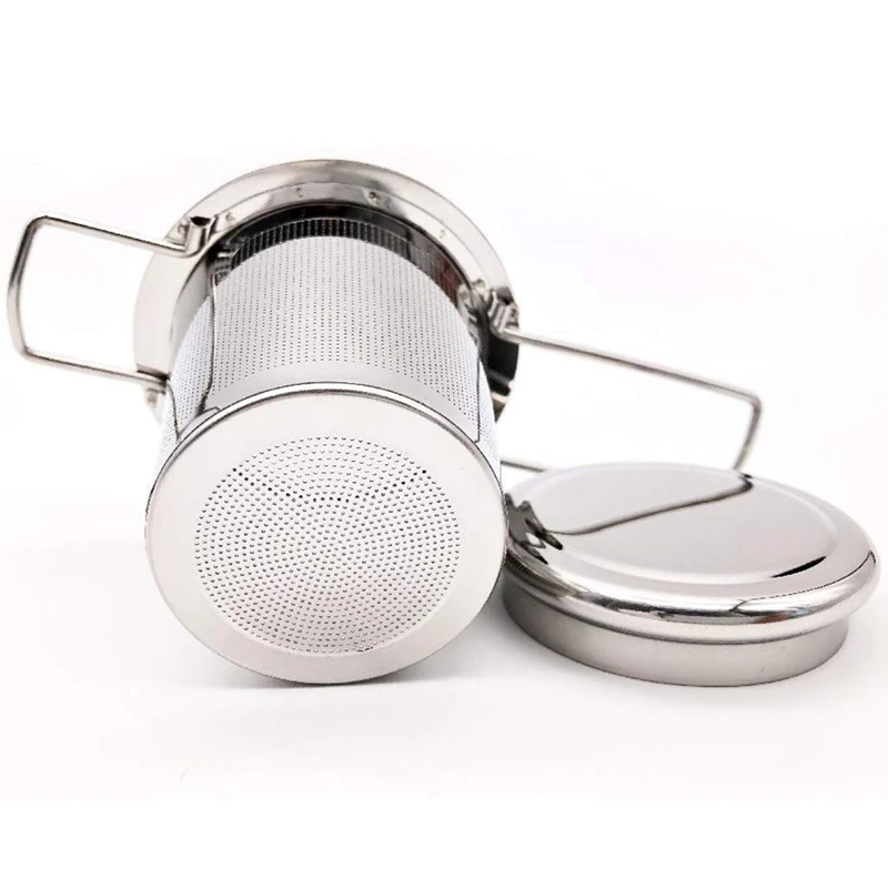 Ситечко для заварки чая из нержавеющей стали, Сетчатое ситечко для чая с двойными ручками и крышками для чая с листьями(набор из 2 шт
