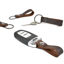 Полностью ручной работы из воловьей кожи шнурок для ключей голова подарок-слой кожаный брелок для мужчин крутой Кожаный Автомобильный Брелок
