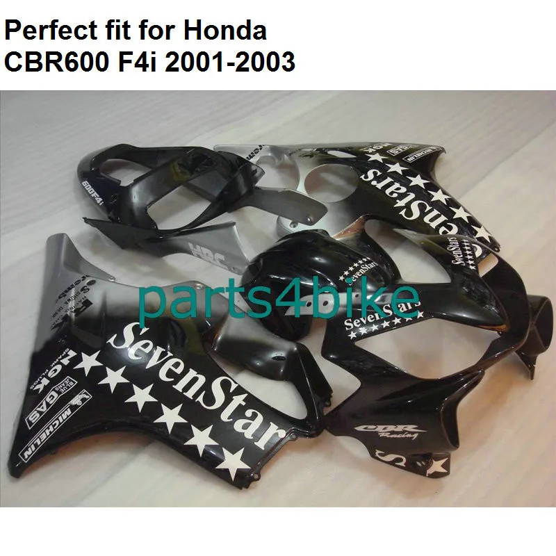 Обтекатель комплект для Honda CBR 600 F4i 2001 2002 2003 семь звезд Черный Обтекатели CBR600 F4i 01 02 03 BA61