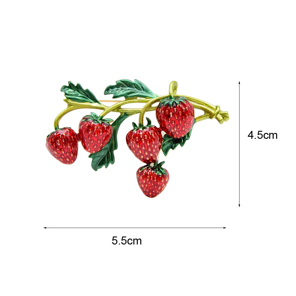 CINDY XIANG эмалированные Броши клубника Для женщин красный цвет булавка брошь