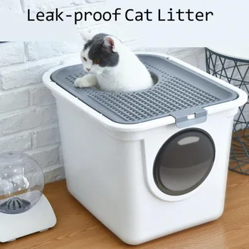 

Fully Enclosed Litter Box Large Anti-splashing Kitten Small Cat Litter Box Deodorant Cat Toilet Deodorant Cat Poop Basin