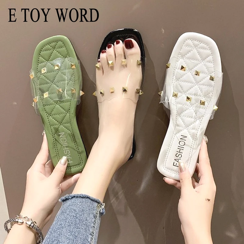 

E TOY WORD Slippers women wear early spring 2020 new simple style wild flip flops soft bottom open toe sandals and slippers