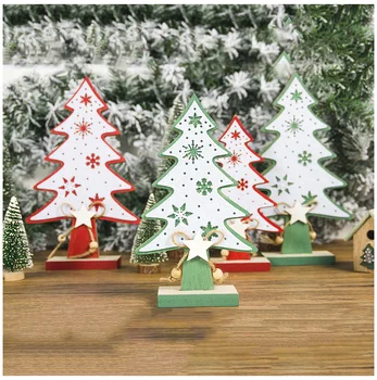 

2020 New Christmas Table Pendulum Felt Snowflake Wooden Christmas Tree Ornaments Creative Christmas Decorations for Home