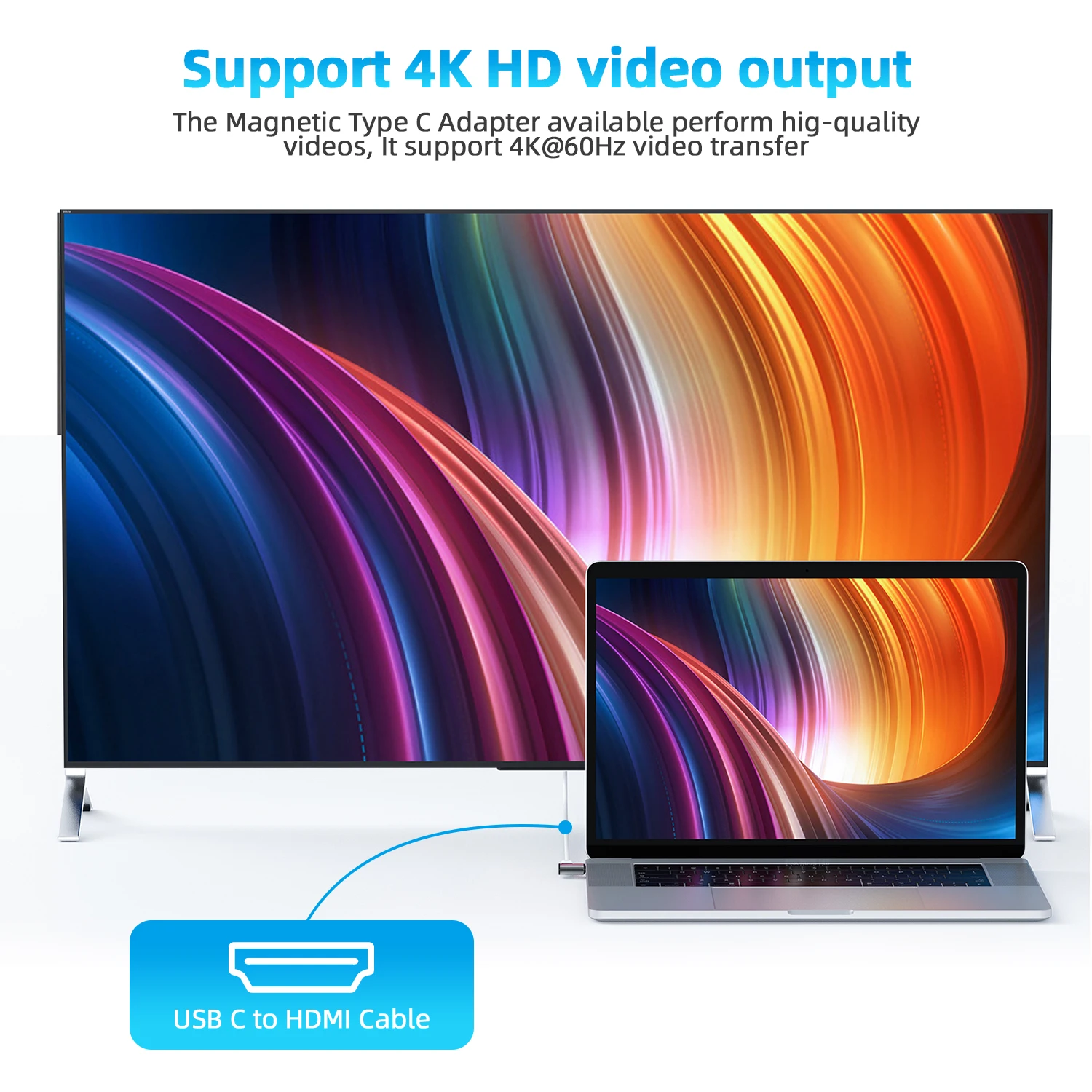 PD 100W USB Type C Magnetic Charge Adapter For Macbook 24Pin USB C 3.1 Fast Charging