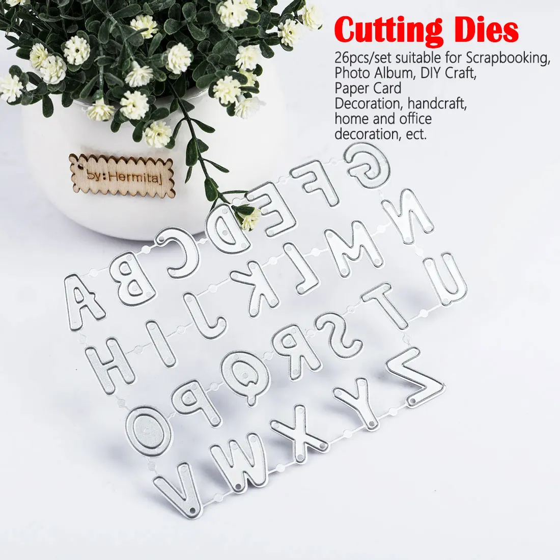 

26pcs/Set Alphabet Letter Metal Die Cutting Dies for Sizzix Fustella Shot Cutting Machine DIY Scrapbooking Embossing Folder Suit