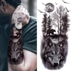 Black Forest Tattoo Sticker For Men Women Children Tiger Wolf Death Skull Temporary Tattoo Fake Henna Skeleton King Animal Tatoo ► Photo 2/6