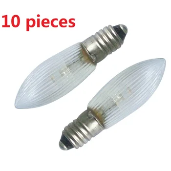 

Small Bulb Pack Of LED Bulk 10 Pcs E10 10V 55V AC Only LED Replacement Lamp Bulb Candle Light Bulb For Light Chains Single Wick