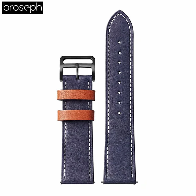 Royal blue Ремешок для часов samsung gear S2 classic Sport 4 Band для Tic Watch 2 из мягкой натуральной кожи для Amazfit Bip Youth watch Bracelet - Цвет ремешка: Royal blue