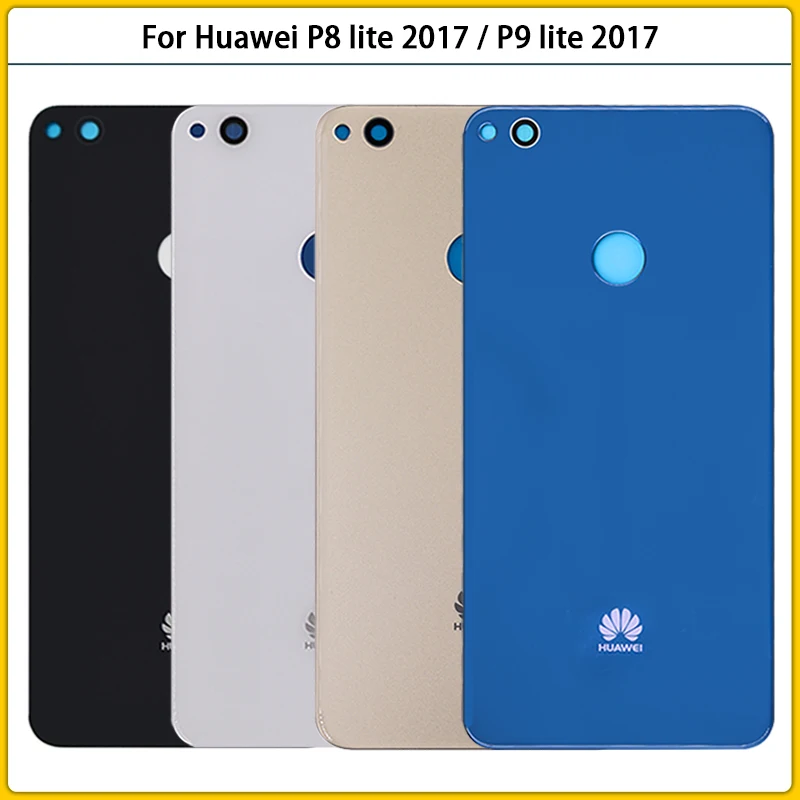 10PCS New For Huawei P8 Lite 2017 Glass Battery Cover Door Back Replacement Rear Housing Case P9 With Adhesive | Мобильные телефоны