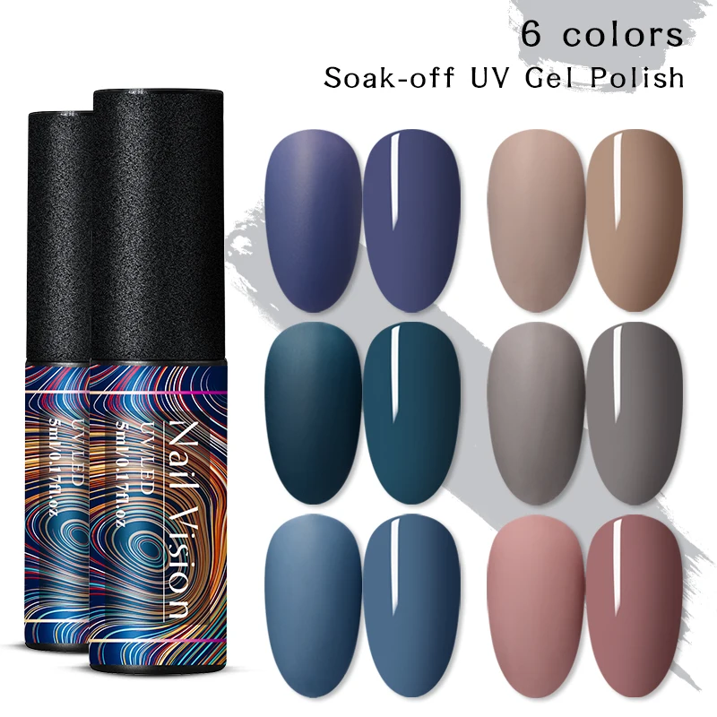 

Nail Vision 5ml Matte Color UV Gel Nail Polish Matte Top Coat Semi Permanent Soak Off UV Nail Polish Nail Art Gel Varnish