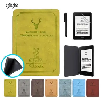 

Gligle leather cove case for Amazon kindle paperwhite 4 2018 version tpu shell case+screen film+touch pen DHL Free shipping