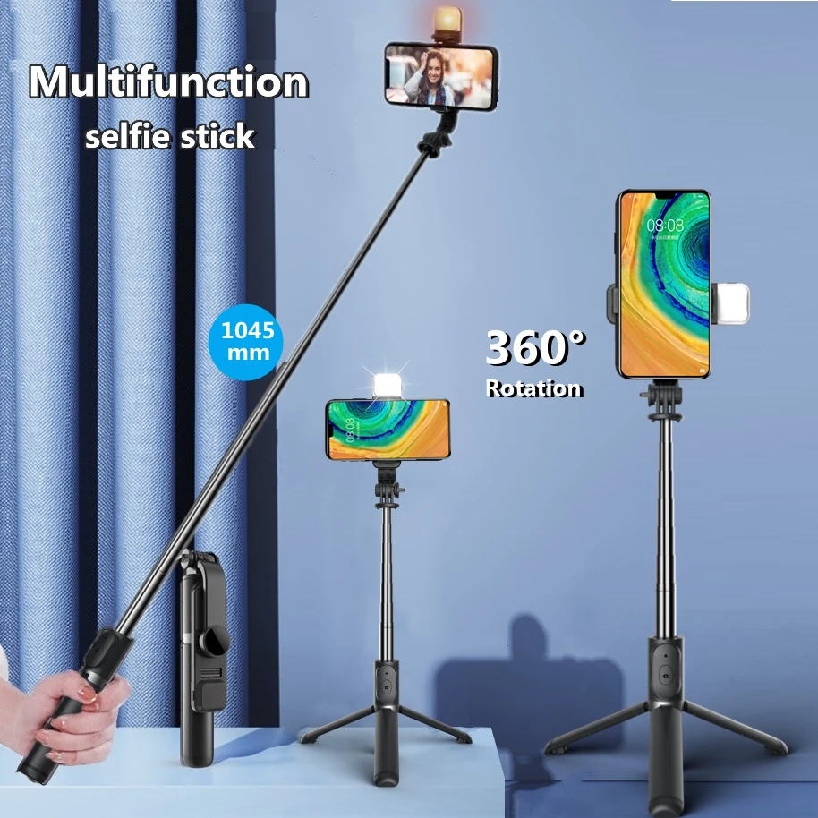 FANGTUOSI 2021 nuovo monopiede pieghevole senza fili Bluetooth treppiede per selfie con otturatore remoto a Led per iphone all'ingrosso 1