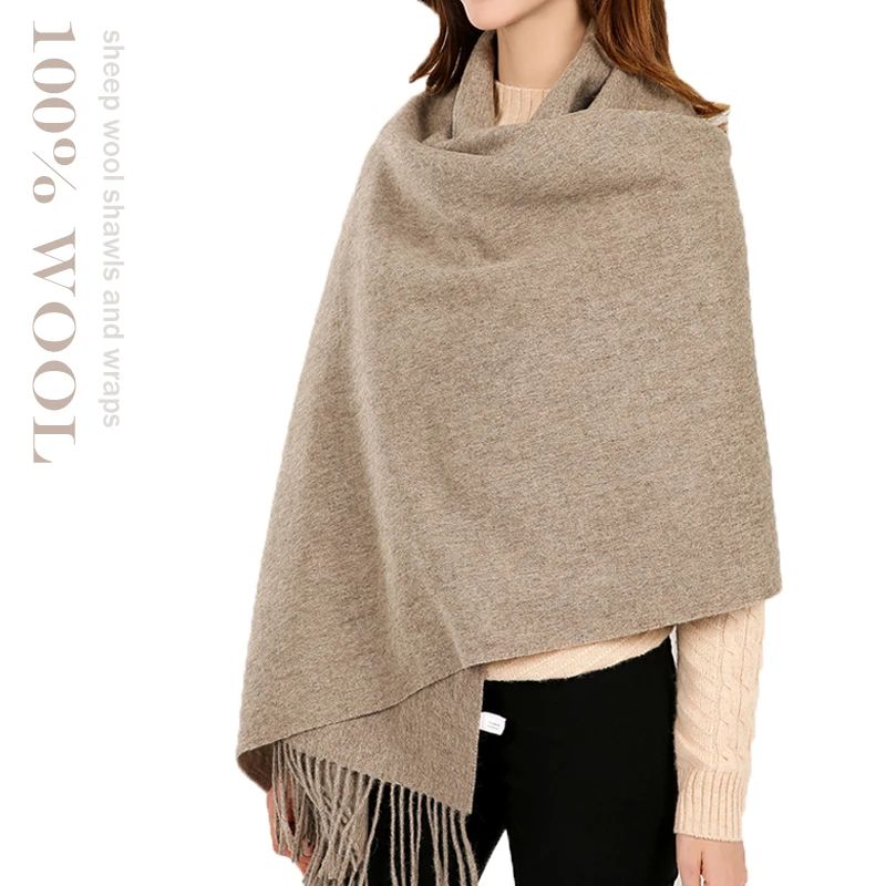 

Winter 100% Wool Shawls and Wraps Women Wool Scarf Pashmina Autumn Warm Woolen Blanket Scarf Ladies Cashmere Scarf Echarpe Stole