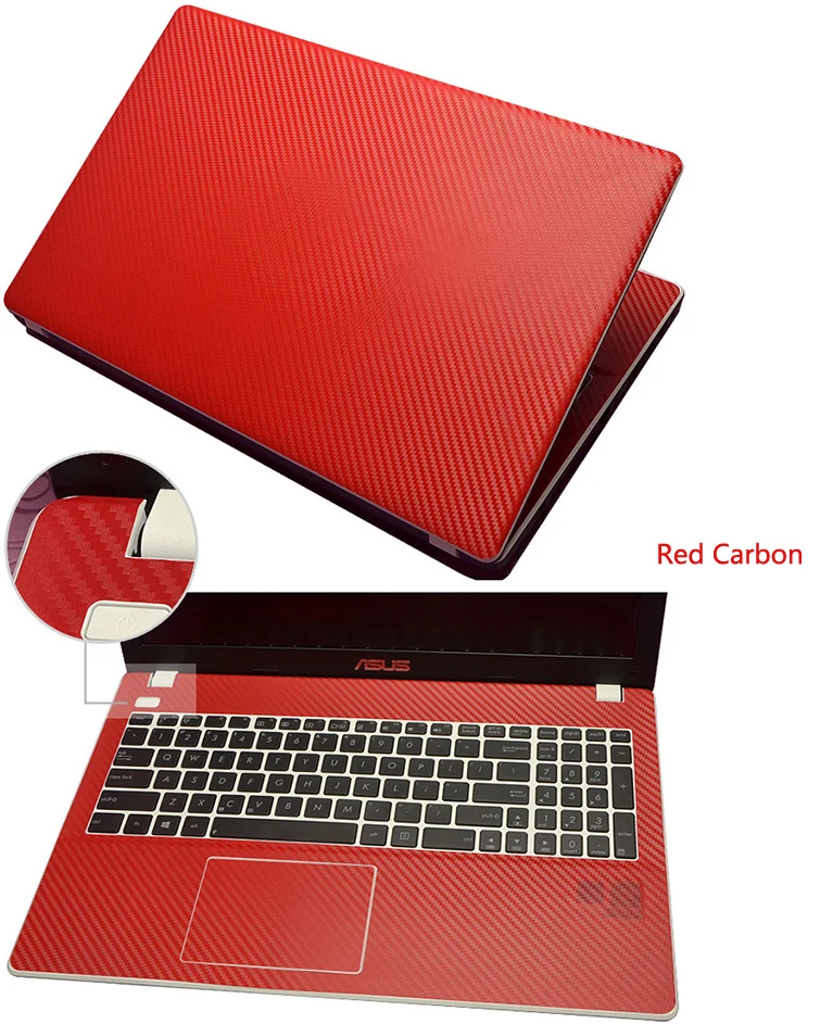 KH Laptop Carbon fiber Crocodile Snake Leather Sticker Skin Cover Guard Protector for Asus G750 17" - Цвет: Red Carbon fiber