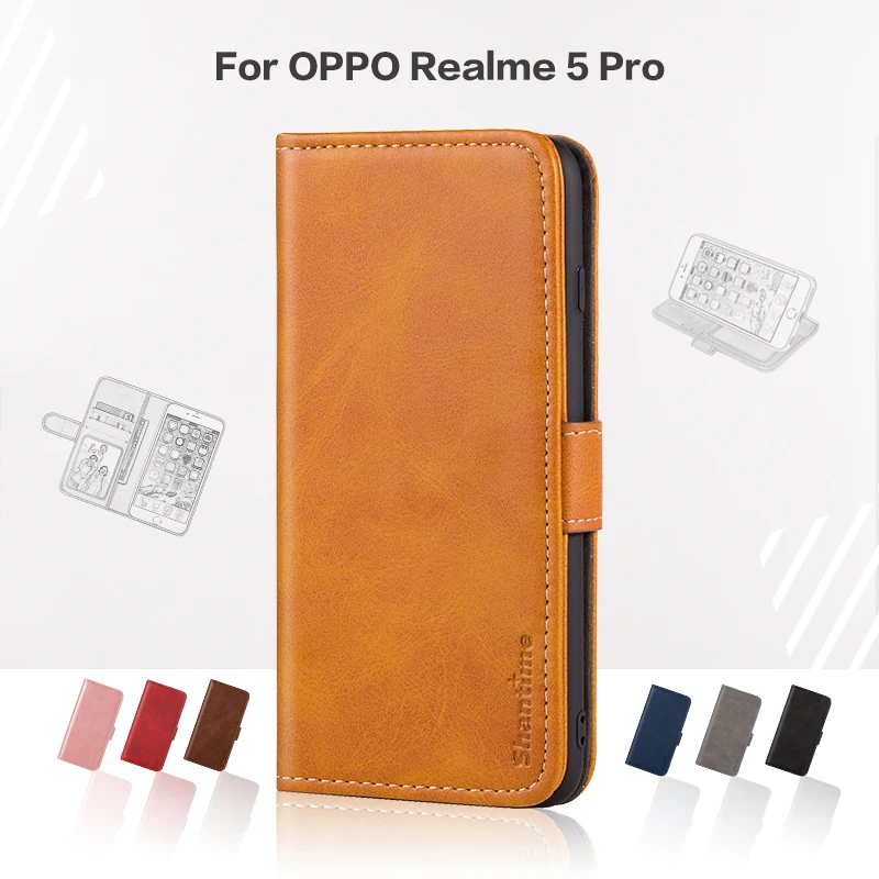 

Flip Cover For OPPO Realme 5 Pro Business Case Leather Luxury With Magnet Wallet Case For OPPO Realme 5 Pro Phone Cover